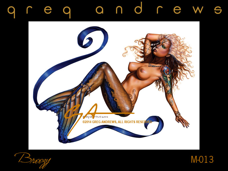 fantasy mermaid pinup art by artist greg andrews breezy
