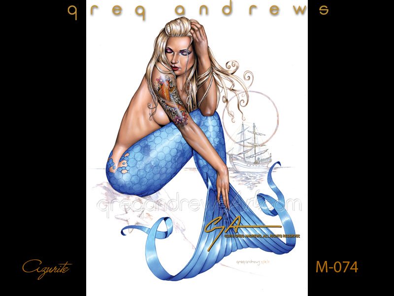 azurite is a sexy fantasy mermaid by pinup artist greg andrews