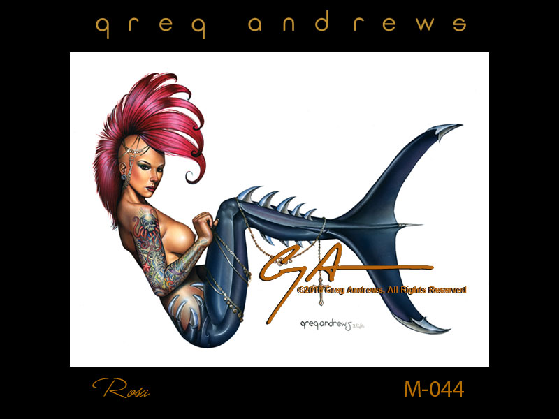 fantasy mermaid pinup art by artist greg andrews ROSA